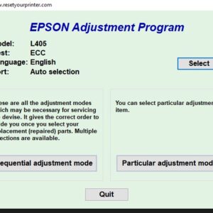 Epson L405 Resetter (Unlimited Adjustment Program Download)